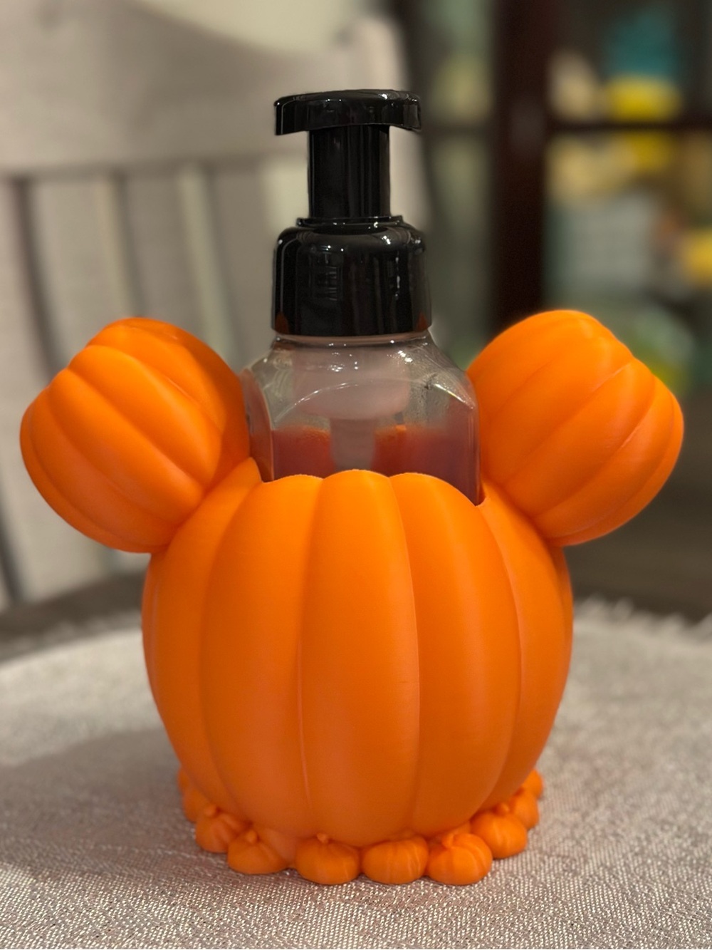 Disney Pumpkin Mickey Foaming Soap Holder for Bath & Body Works Bottles - Picture 3 of 5